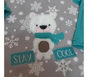 Stickdatei - Winterfreunde Doodle Appli Bär